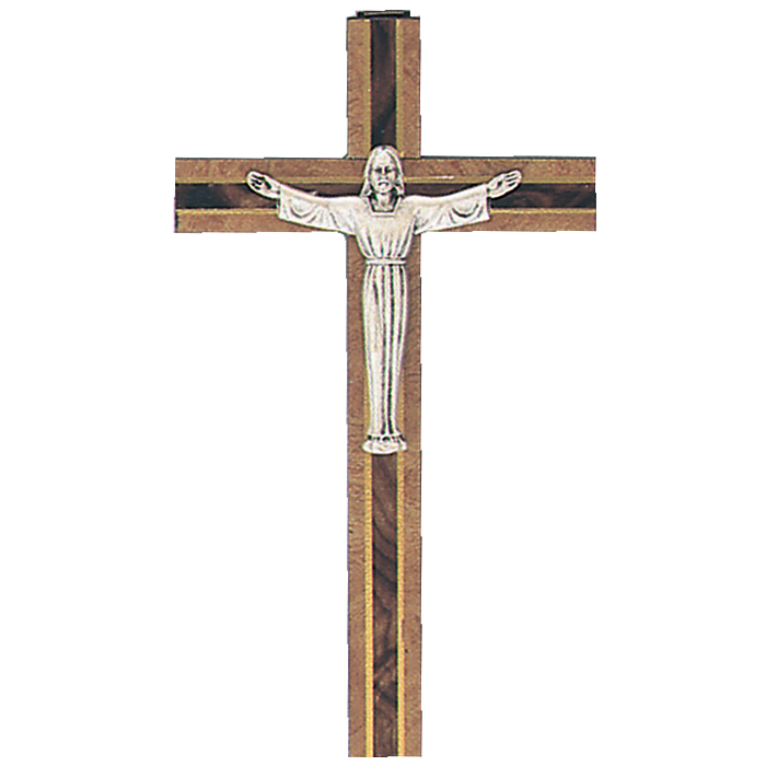 6" Burl Wood Italian Crucifix