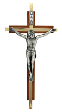 7" Walnut Italian Crucifix