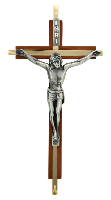 7" Walnut Italian Crucifix