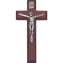 7" Cherry Finished Crucifix