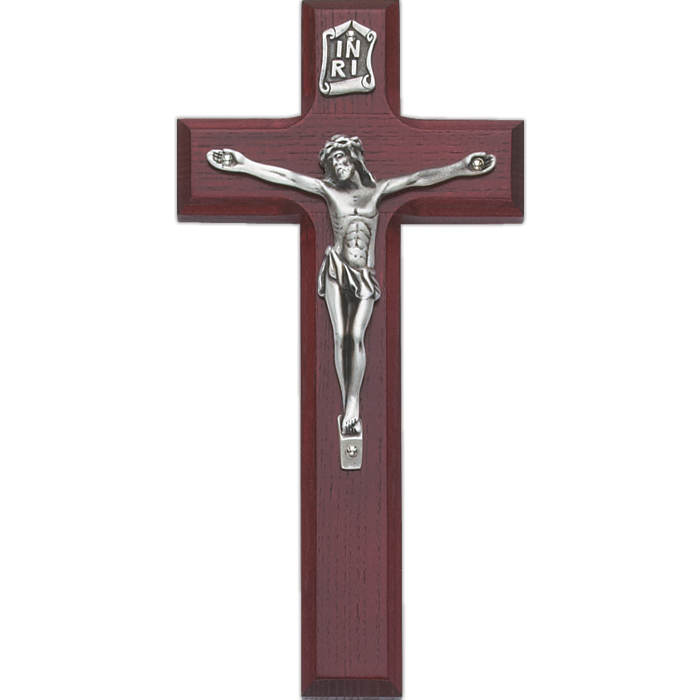 7" Cherry Finished Crucifix