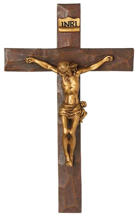 Crucifix With Antiqued Gold Corpus