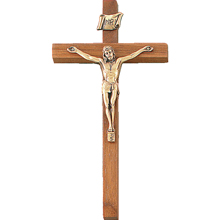 8" Walnut Wood Wall Crucifix