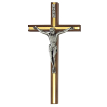 8" Wood/Brass Crucifix