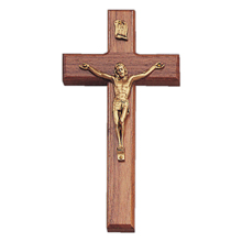 10" Cherry Finished Crucifix
