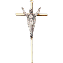 10" 24KT. Gold Plated Brass Crucifix
