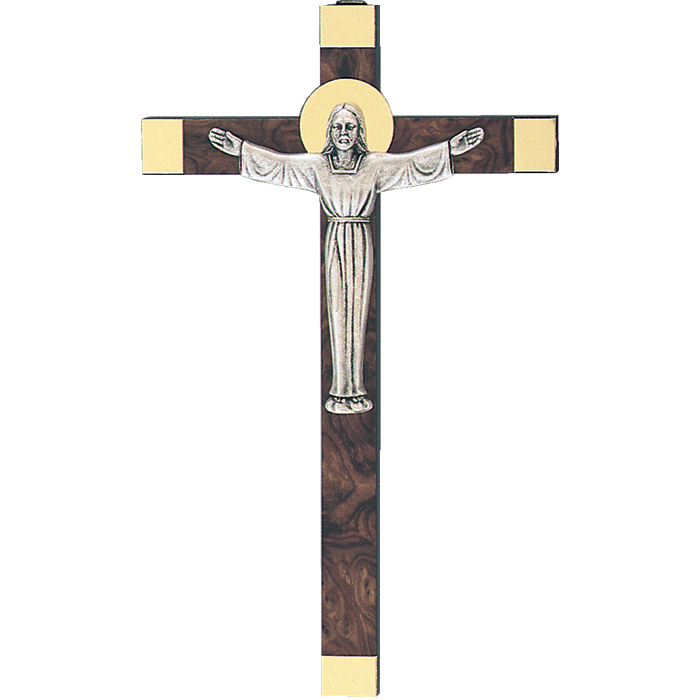 10" Burl Wood Risen Christ Crucifix