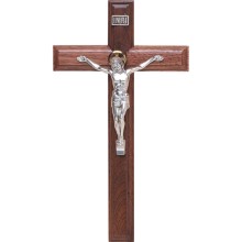 Walnut or Rosewood Crucifix
