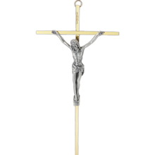 10" Brass Plated Crucifix