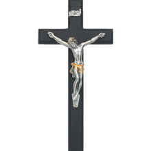 Satin Black Wooden Cross 10"
