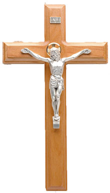 Light Oak Crucifix
