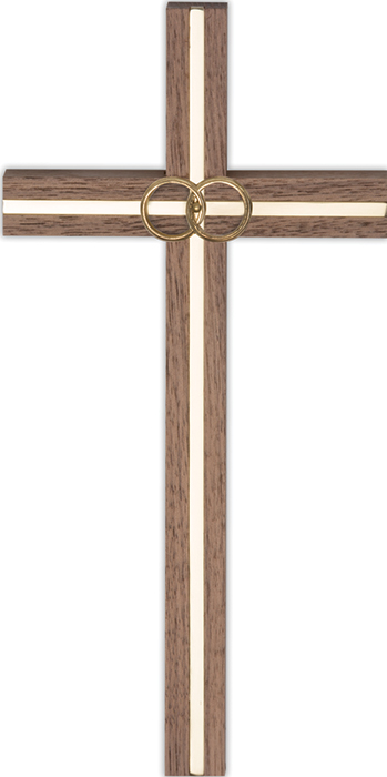 Brass Inlay Wedding Cross