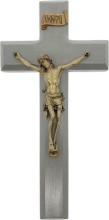 Wood Crucifix With Brass Corpus
