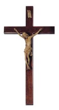 15" Crucifix with Walnut Finish