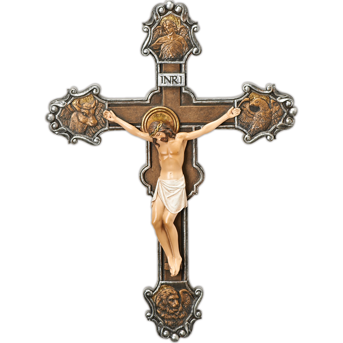 4 Evangelists Design Wall Crucifix