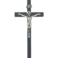 8" Black Overlay Wood Crucifix