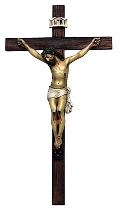 22" Traditional Crucifix with Full Color Corpus