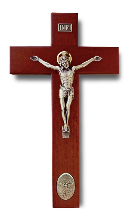 9" Rosewood Finish Crucifix