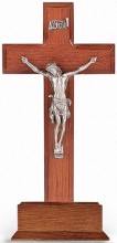 10" Standing Walnut Crucifix