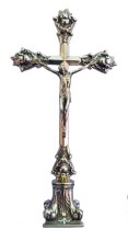 Standing Crucifix in Shiny Brass