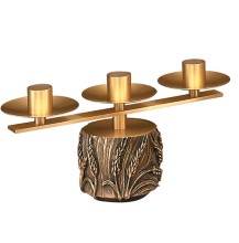 Bronze Wheat Design Altar Candelabra