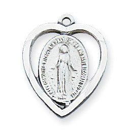 18" Pewter Miraculous Medal