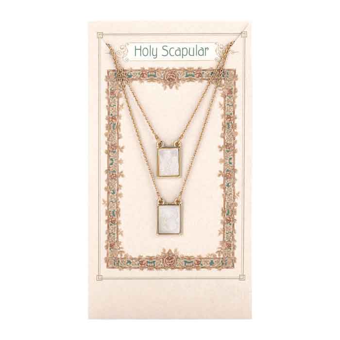 Mother of Pearl Tiered Scapular Pendant