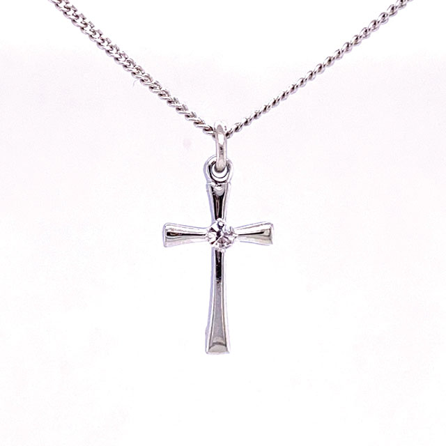 18" SP CROSS WITH STONE