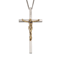 4" Silver Plated Crucifix Pendant