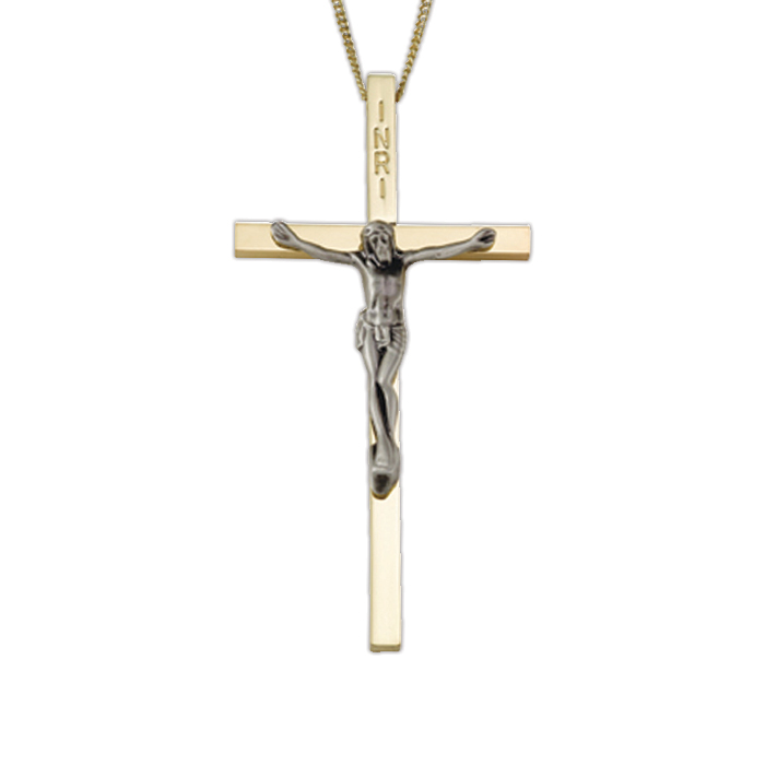 4" Gold Plated Crucifix Pendant