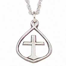 3/4" Cross & Tear Pendant