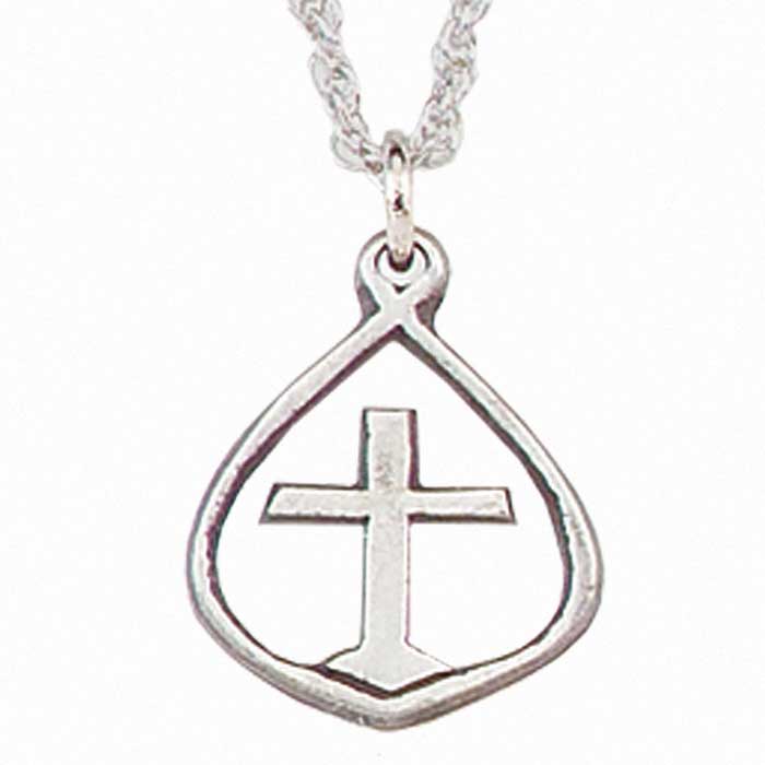 3/4" Cross & Tear Pendant