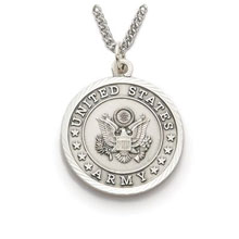 Pewter Army Medal on 20" Chain