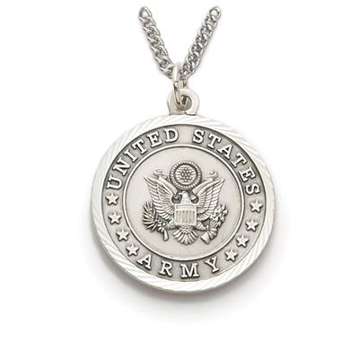 Pewter Army Medal on 20" Chain