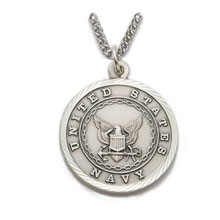 Pewter Navy Medal 20" Chain