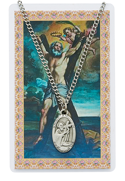 St. Andrew Pewter Patron Saint Pendant