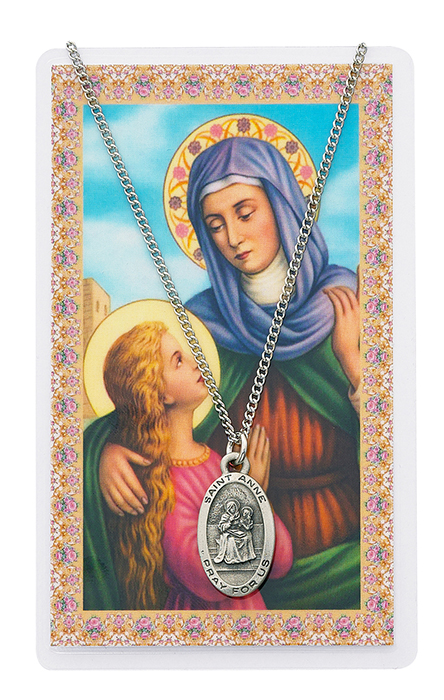 St. Anne Pewter Patron Saint Pendant