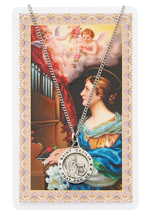 St. Cecilia Pewter Patron Saint Pendant