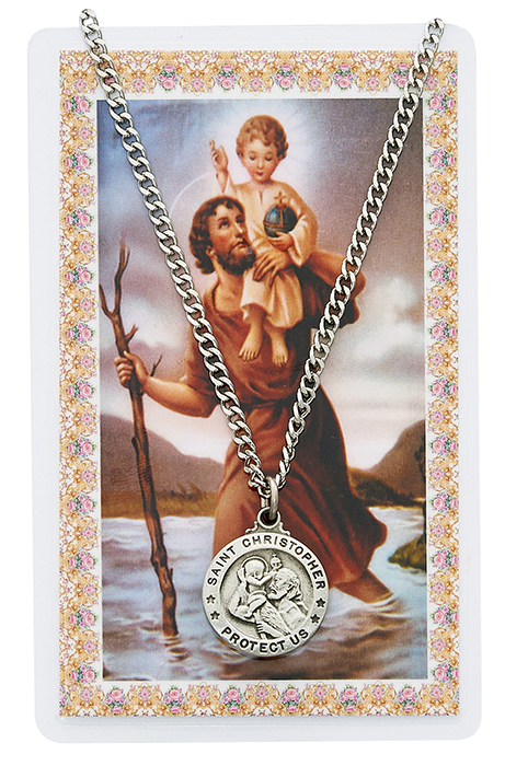 St. Christopher Pewter Patron Saint Pendant