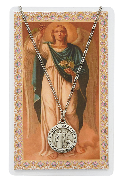 St. Gabriel Pewter Patron Saint Pendant