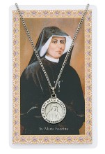 St. Maria Faustina Pewter Patron Saint Pendant