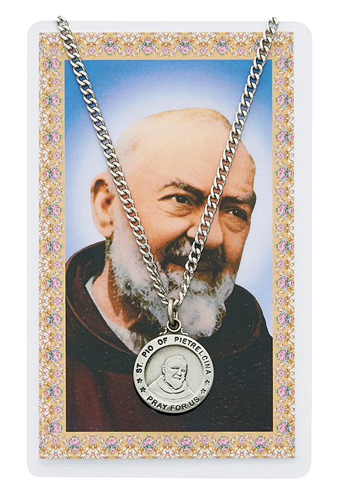St. Pio of Pietrelcina Pewter Patron Saint Pendant