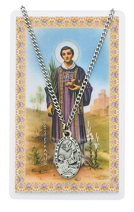 St. Stephen Pewter Patron Saint Pendant