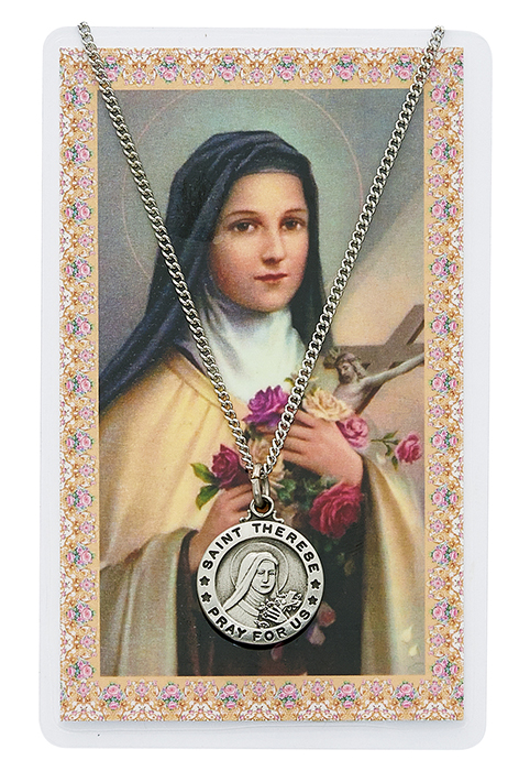 St. Therese of Lisieux Pewter Patron Saint Pendant