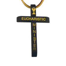 Eucharistic Minister Wood Cross Pendant