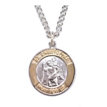 Gold Trimmed St. Christopher Pendant