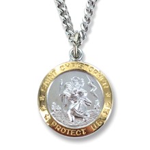 Gold Trimmed St. Christopher Pendant