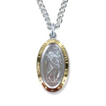 Gold Trimmed St. Christopher Pendant