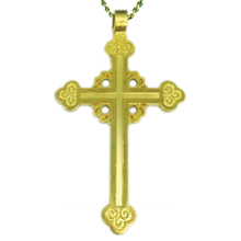 3-3/4" Gold Budded Pectoral Cross