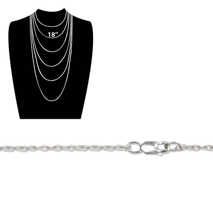 Rhodium Medium Weight Rope Chain